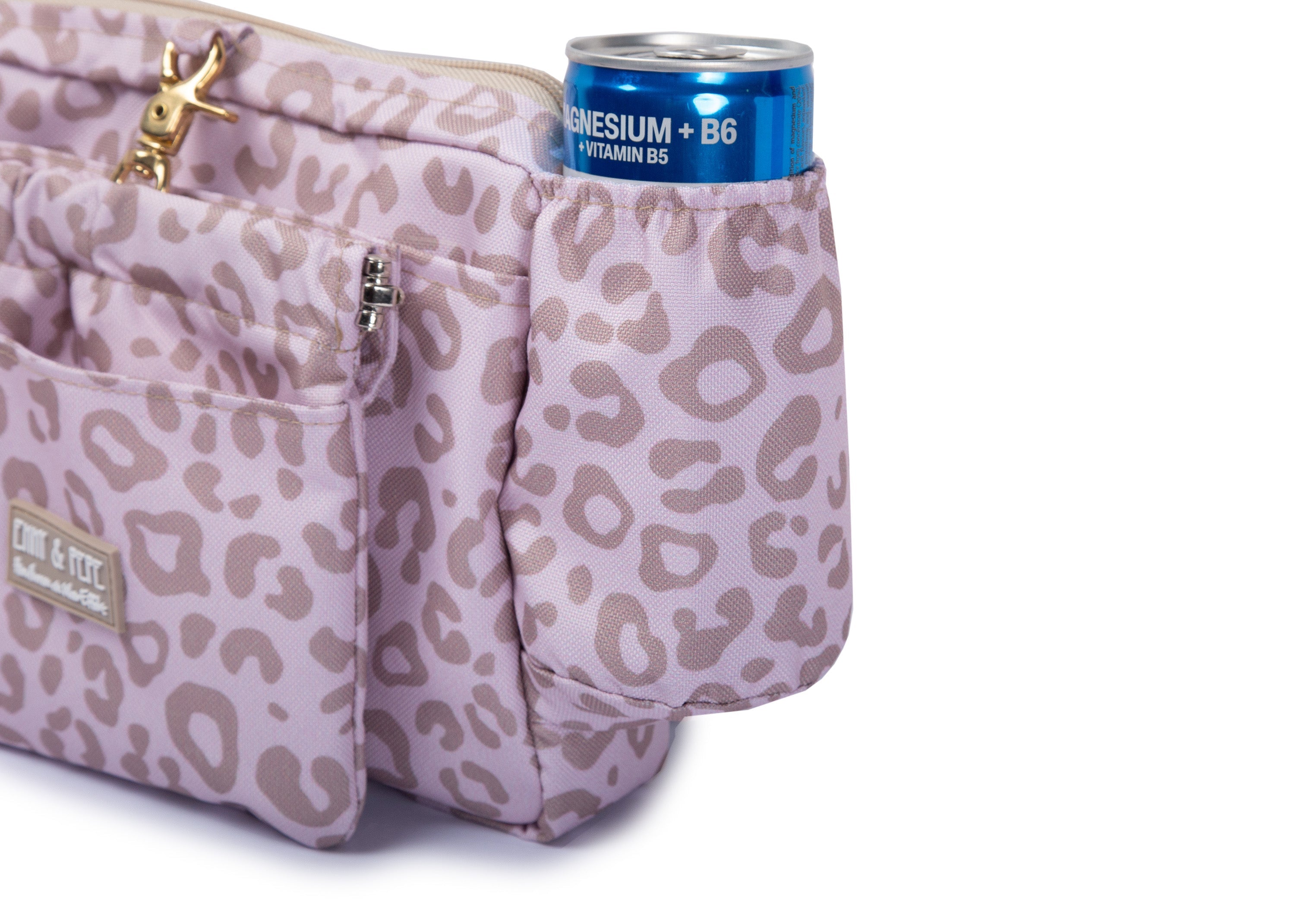 Wau-Pack große Gassitasche, Modell Leo Creme, moderne Leomuster - mit Getränkehalterung