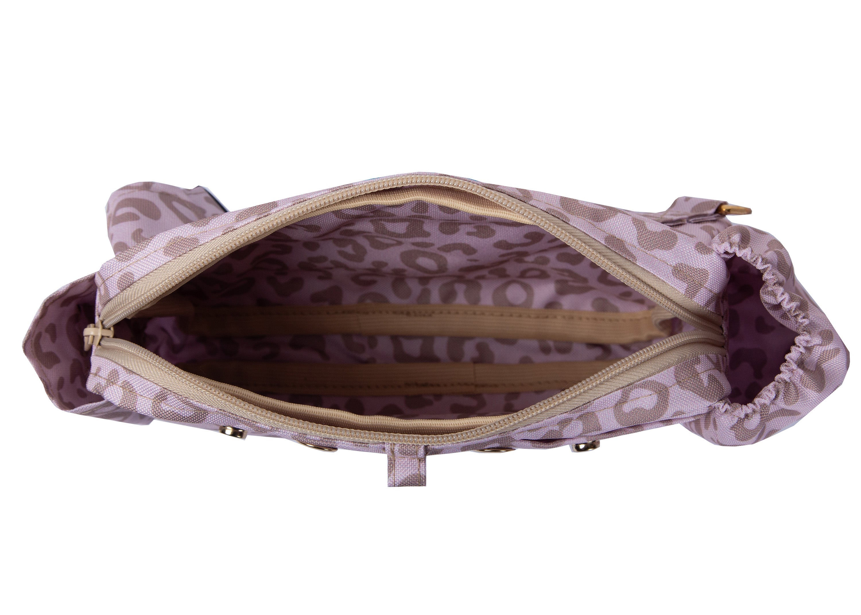 Wau-Pack große Gassitasche, Modell Leo Creme, moderne Leomuster - großes Innenfach mit viel Platz für Geldbeutel, Handy und mehr