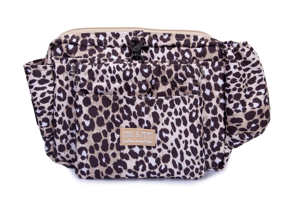 Wau-Pack große Gassitasche, Modell  Leo Dark, dunkles Leopardenmuster