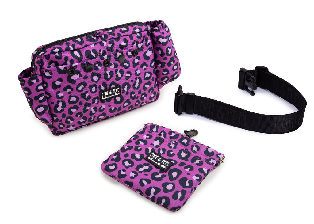 Wau-Pack große Gassitasche, Modell Leo Fuchsia - mit abnehmbarer Leckerlitasche