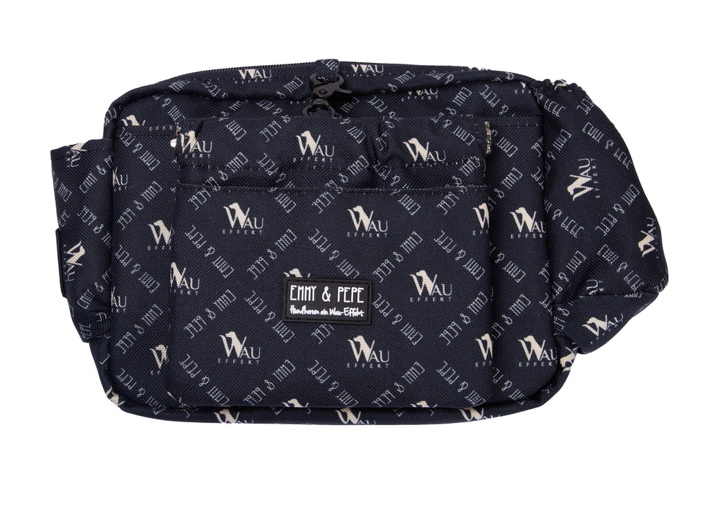 Wau-Pack große Gassitasche, Modell "Wau-Effekt" , Farbe Black , Gurtlänge S (60-85cm),M (80-110cm),L (100-145cm) - bei jedem Spaziergang alles dabei