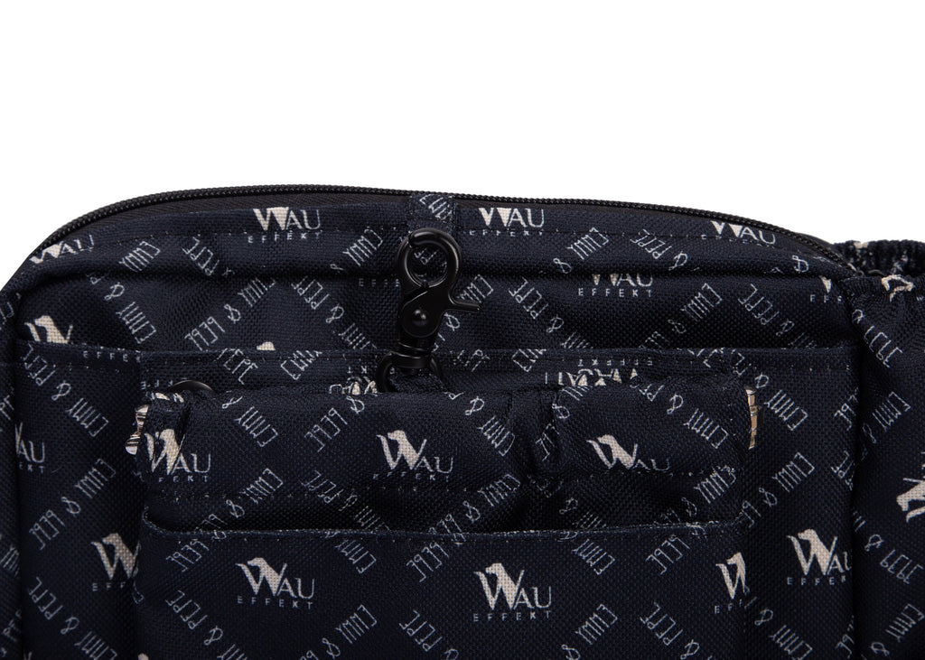 Wau-Pack große Gassitasche "Wau-Effekt" schwarz mit kleinen Logos 