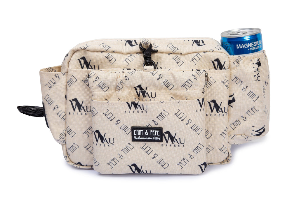 Wau-Pack "Wau-Effekt" Creme  - große Gassitasche mit vielen Fächern