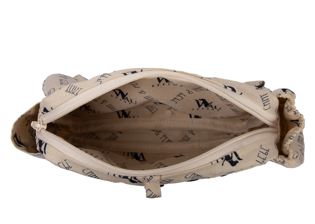 Wau-Pack große Gassitasche, Modell "Wau-Effekt" Creme - mit großem Innenfach und Platz für Geldbeutel, Handy und mehr 