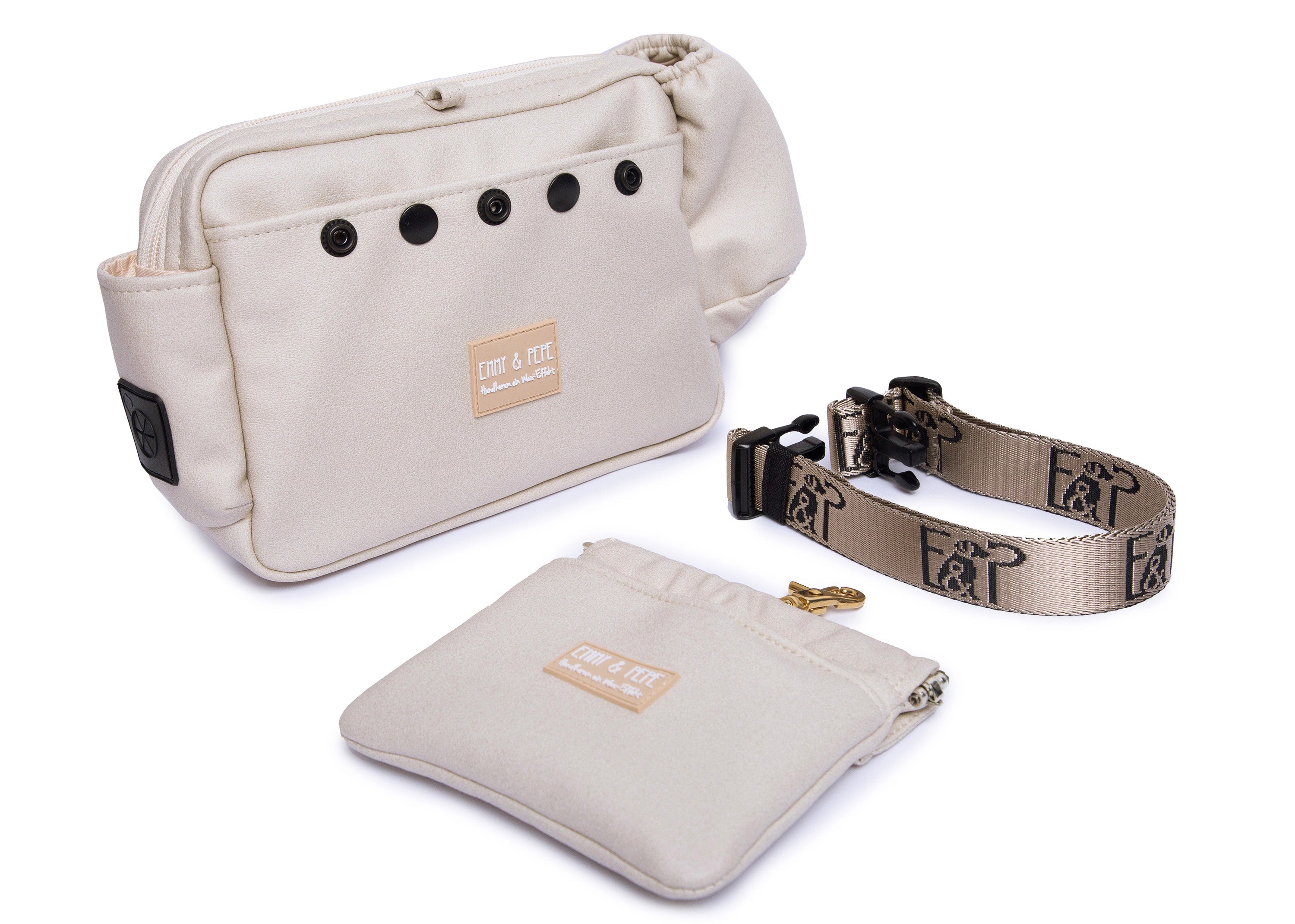 Wau-Pack große Gassitasche, Modell  Wildleder Creme 