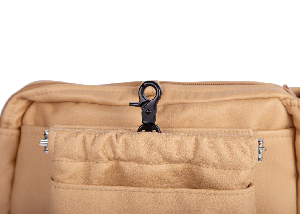 Wau-Pack große Gassitasche, Modell Wildleder Mustard, mit abnehmbarer Leckerlitasche