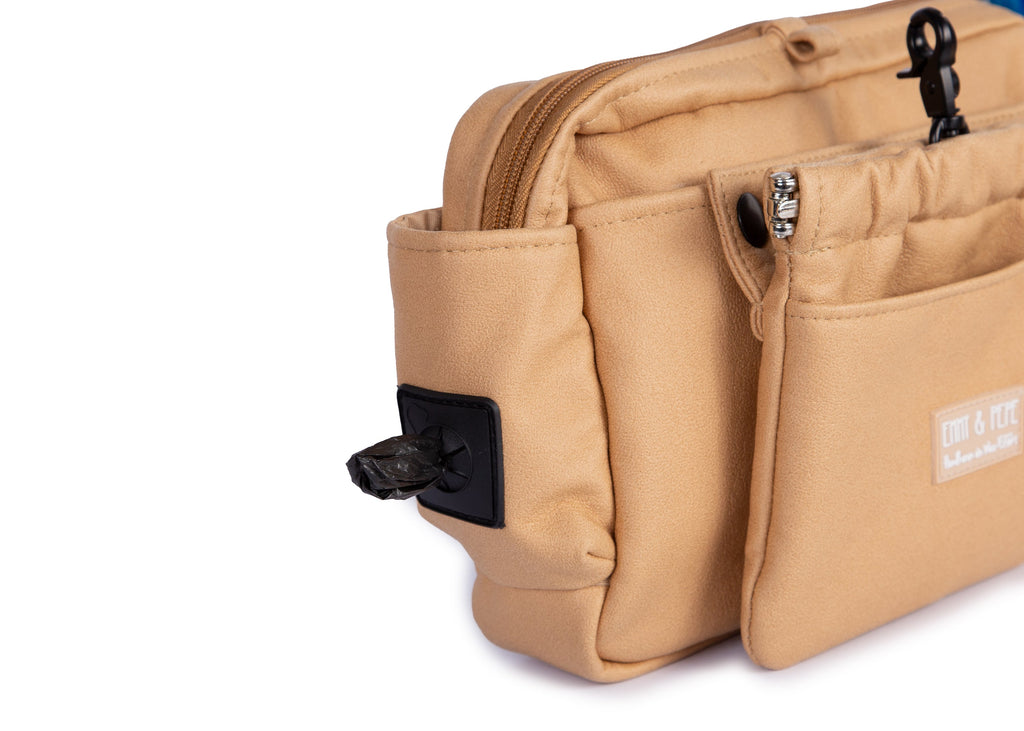 Wau-Pack große Gassitasche, Modell  Wildleder Mustard S (60-85cm),M (80-110cm),L (100-145cm) Dark Salmon