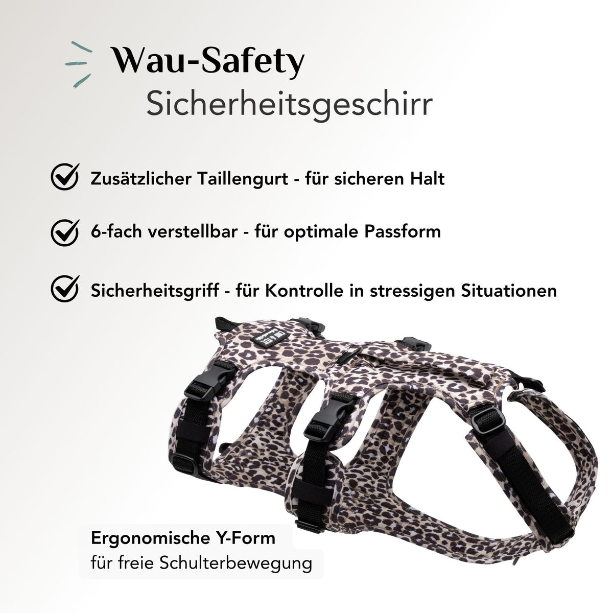 Wau-Safety Sicherheitsgeschirr Leo Dark mit Taillengurt, 6-facher Verstellung und ergonomischer Form