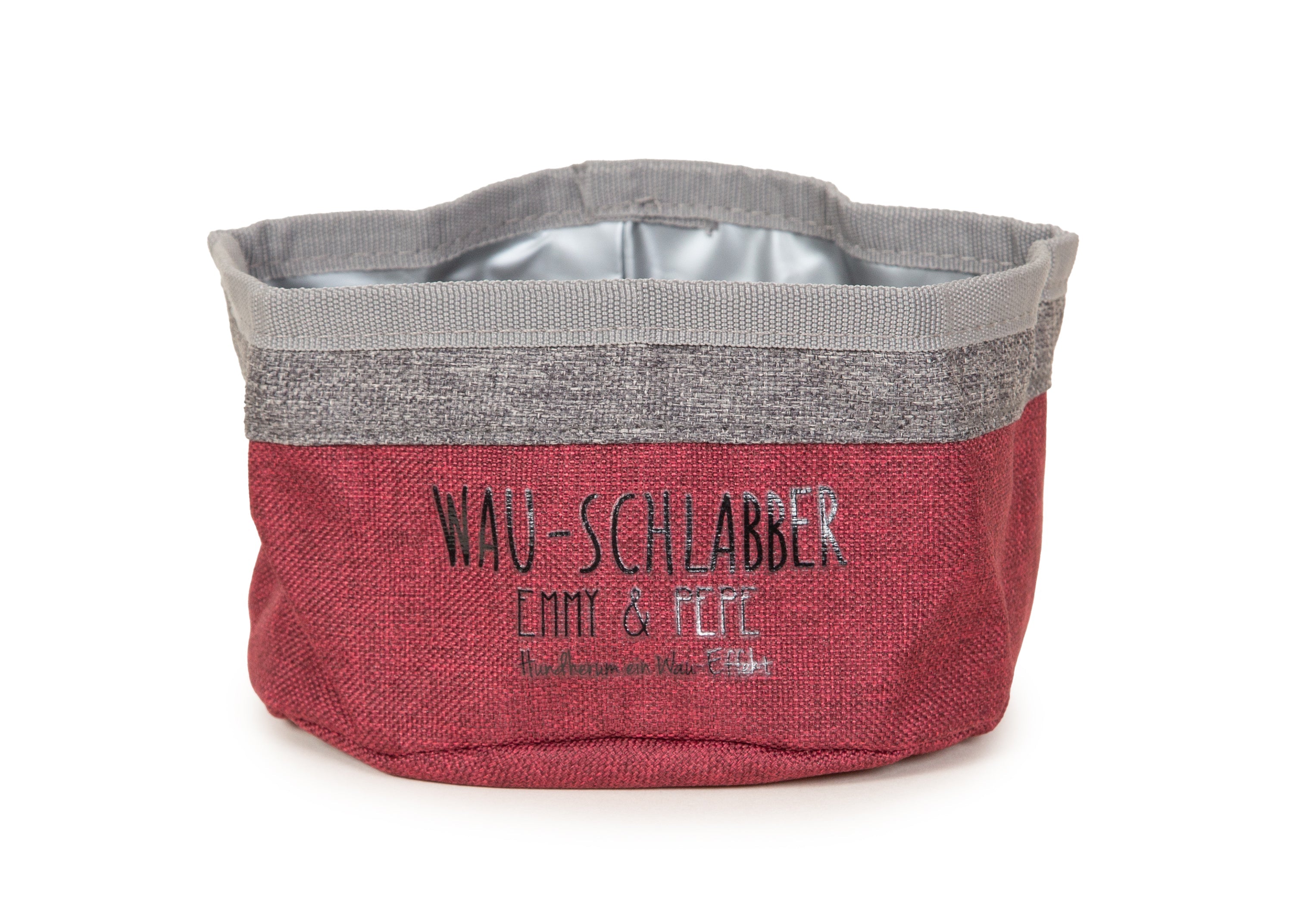 Wau-Schlabber faltbarer Futternapf in Bordeaux praktisch für unterwegs