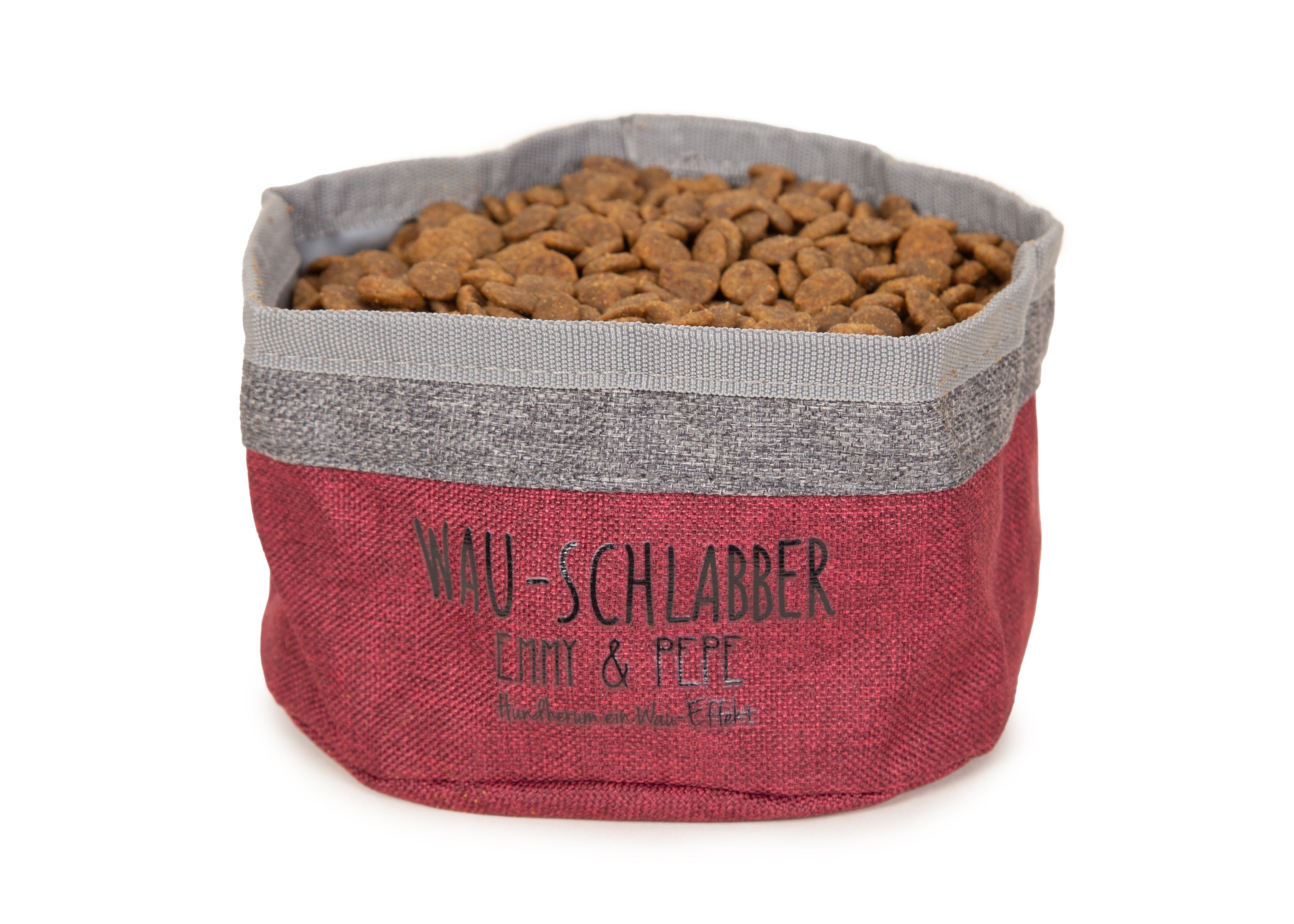 Wau-Schlabber Reisenapf in Bordeaux für Wasser und Futter