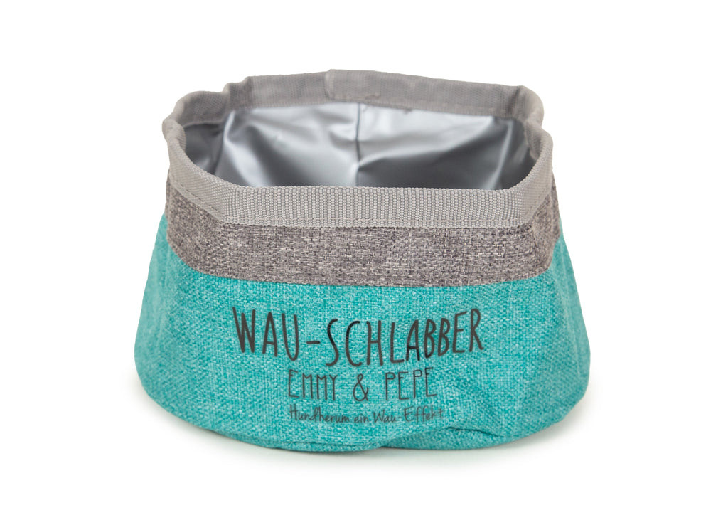 Wau-Schlabber faltbarer Futternapf in Petrol praktisch für unterwegs
