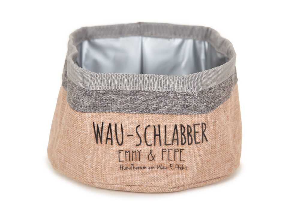 Wau-Schlabber faltbarer Futternapf in Taupe praktisch für unterwegs