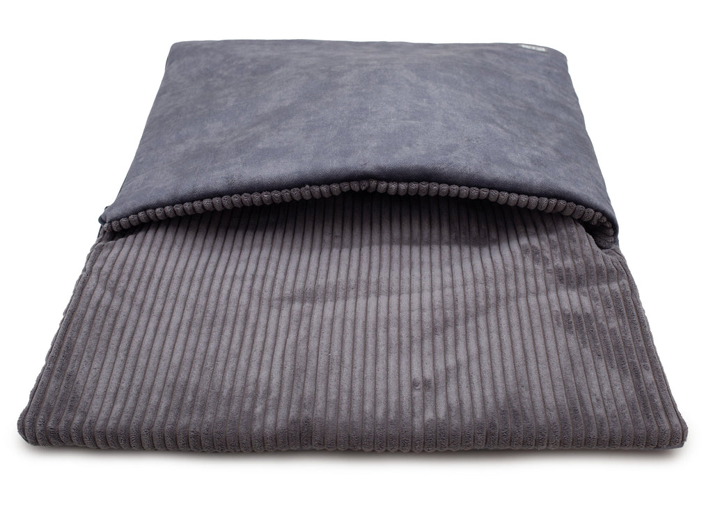 Wau-Snooze Schlafsack für Hunde in Cord Dark Grey erhältlich in S (80x60cm),M (100x80cm),L (120x100cm)