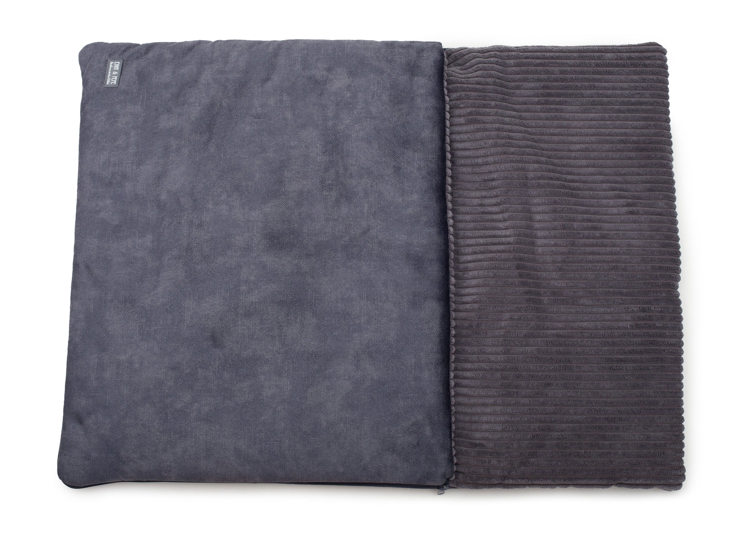 Wau-Snooze Cord, 3 in 1 Hundeschlafsack und Decke,  Dark Grey - in verschiedenen Größen für große und kleine Hunde 