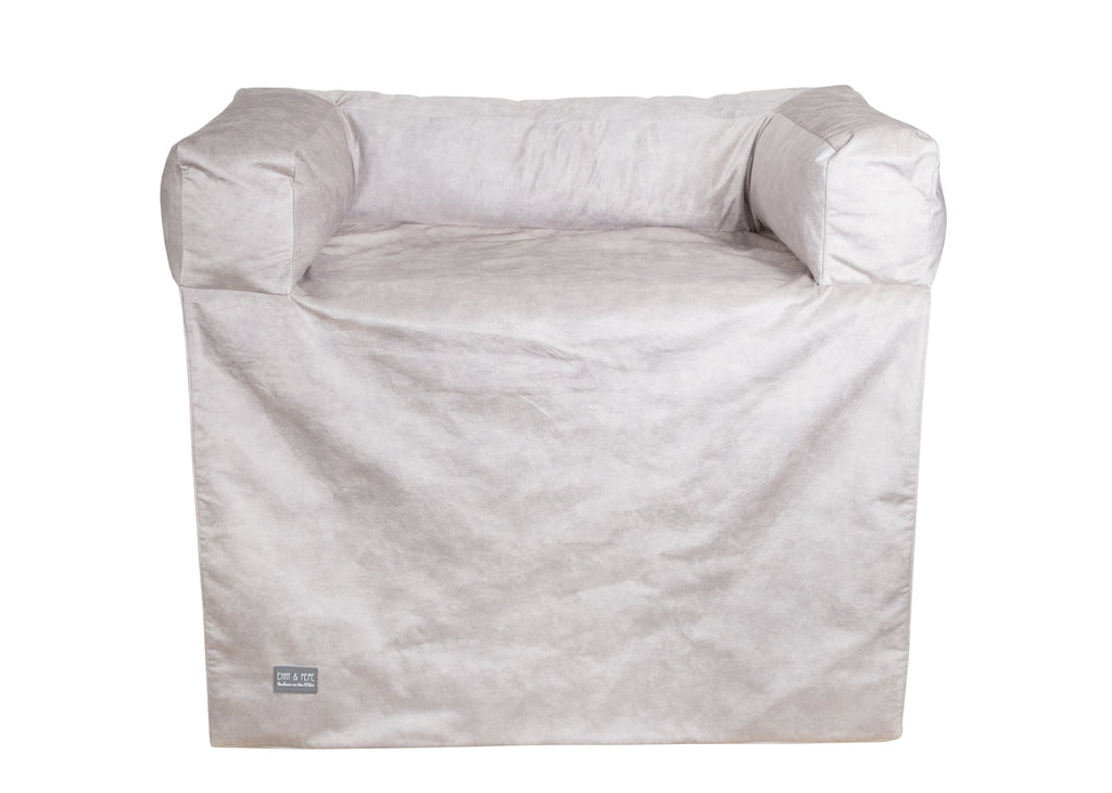 Wau-Sofa Hundesofa in Pets Friendly Taupe erhältlich in S (76x60cm),M (100x80cm),L (120x100cm) für ein sauberes Sofa und bequemes liegen für deinen Hund