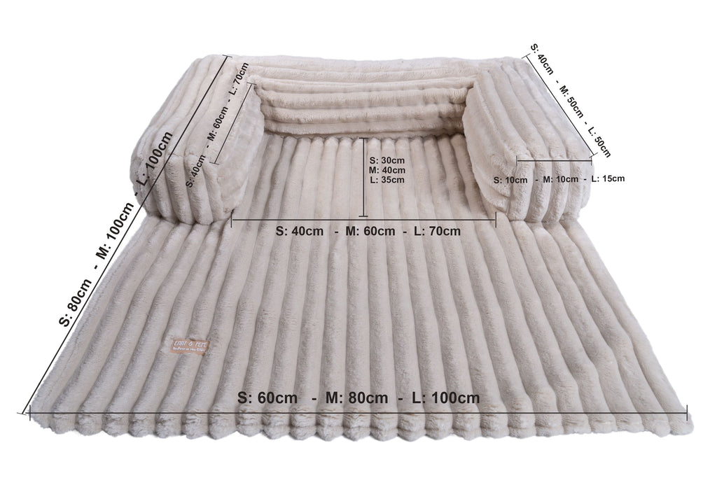 Wau-Sofa Pets Friendly TaupeSofaauflage mit Rand in verschiedenen Größen