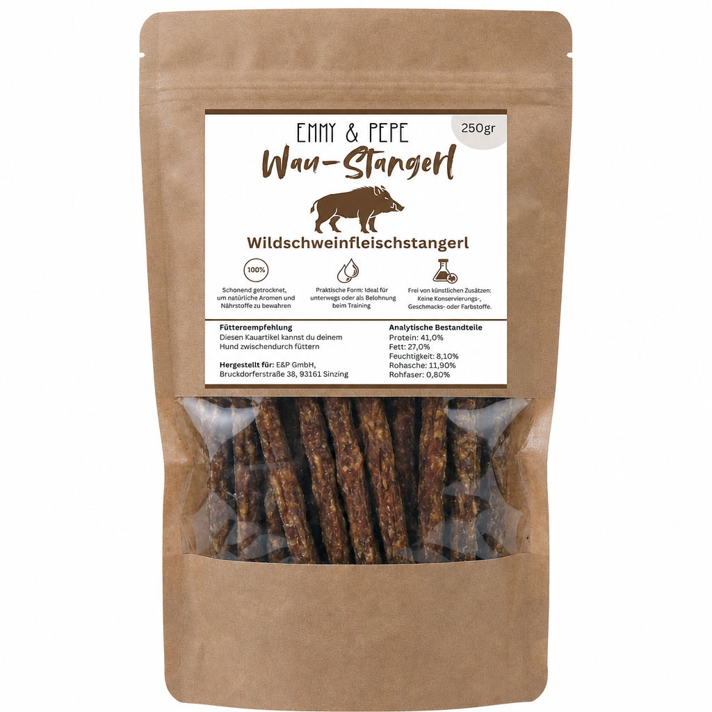 Wau-Stangerl Wildschweinfleisch-Ministicks