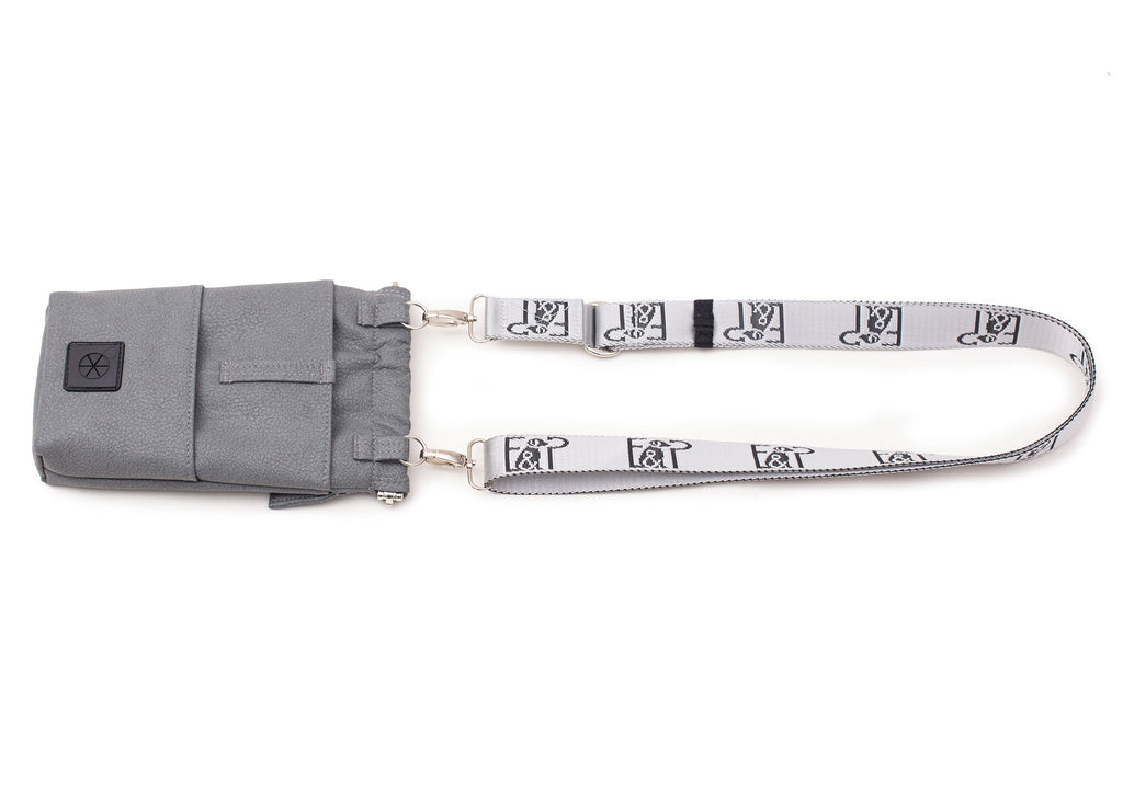 Wau-to-go Gassitasche, Modell Kunstleder Dark Grey, Farbe: Grau, mit praktischem Umhängegurt und vielen Fächern