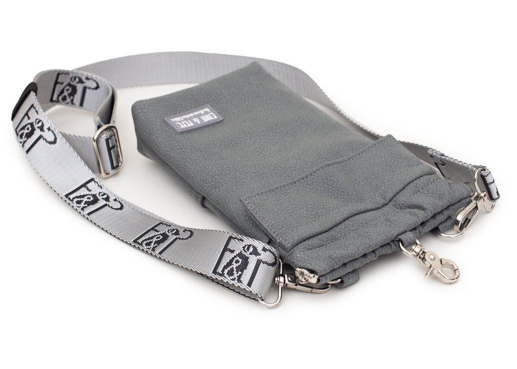 Wau-to-go Gassitasche, Modell  Kunstleder Dark Grey, Farbe: Grau, viele praktische Fächer für jeden Spaziergang