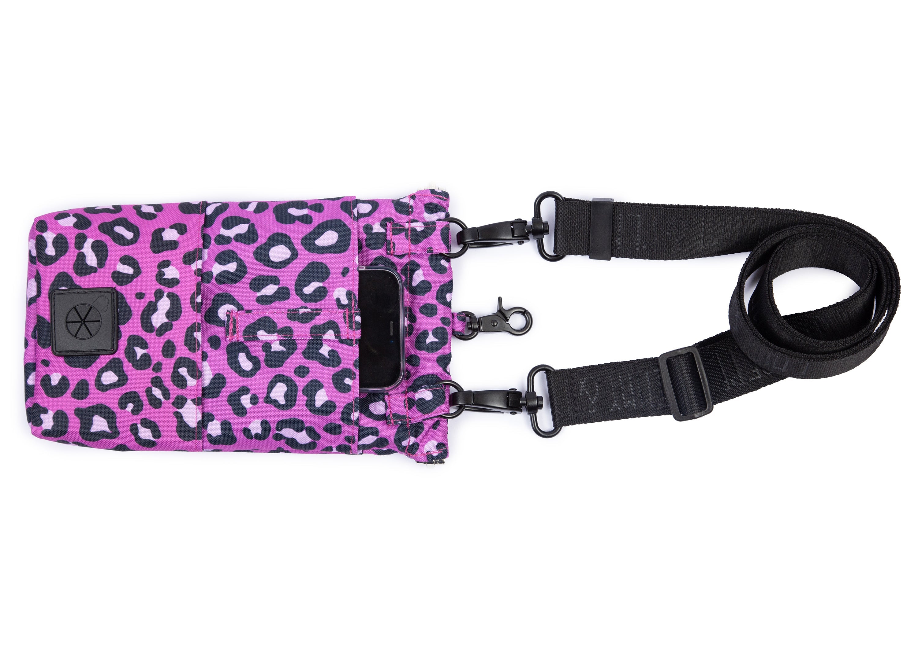 Gassitasche Wau-to-go Leo Fuchsia, modisches Leomuster in Farbe Fuchsia, mit Kotbeutelspender - so hast du alles für den Spaziergang dabei 