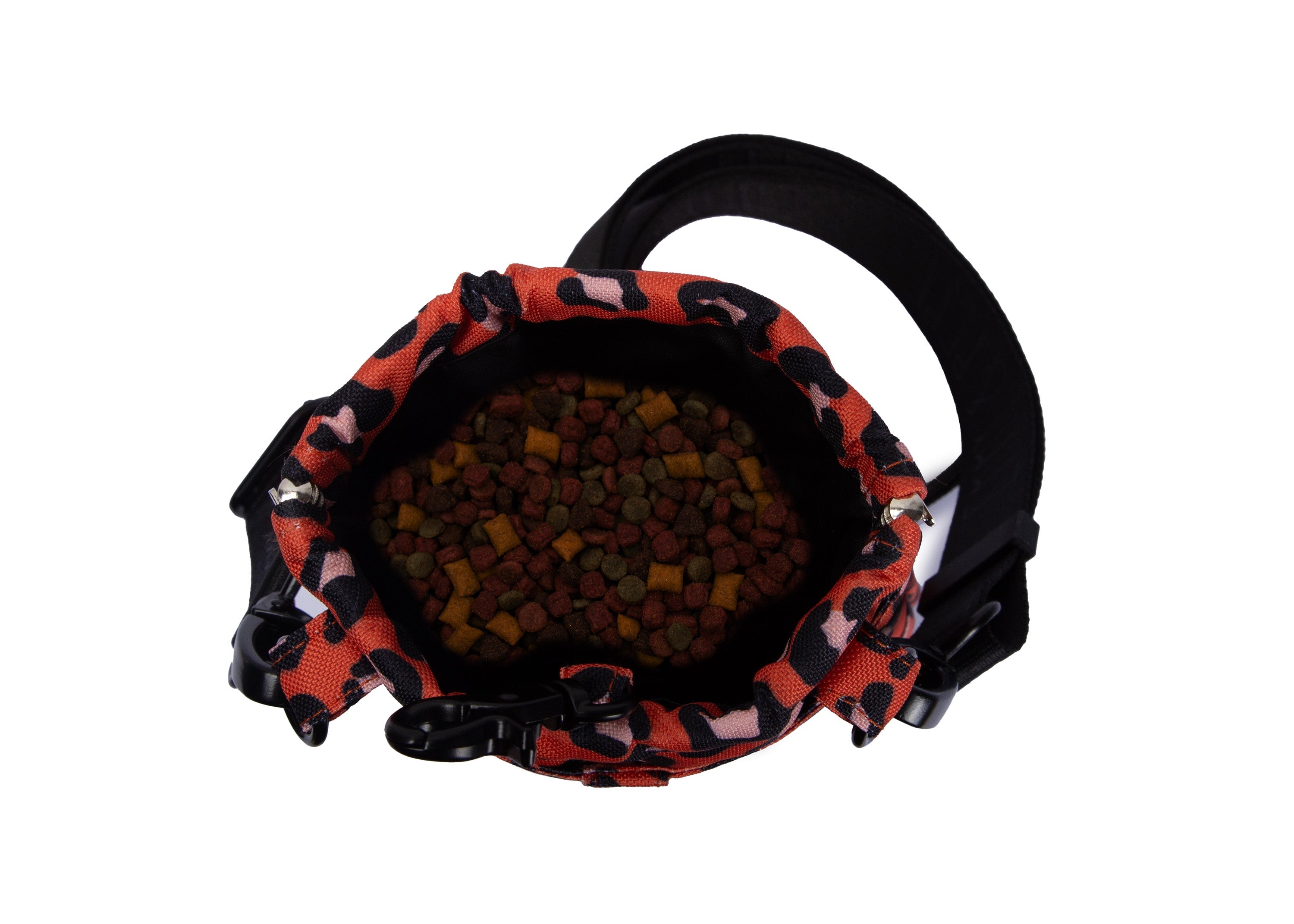 Gassitasche Wau-to-go, Modell  Leo Orange, modisches Leomuster in orange, mit großem Leckerlifach für jeden Spaziergang