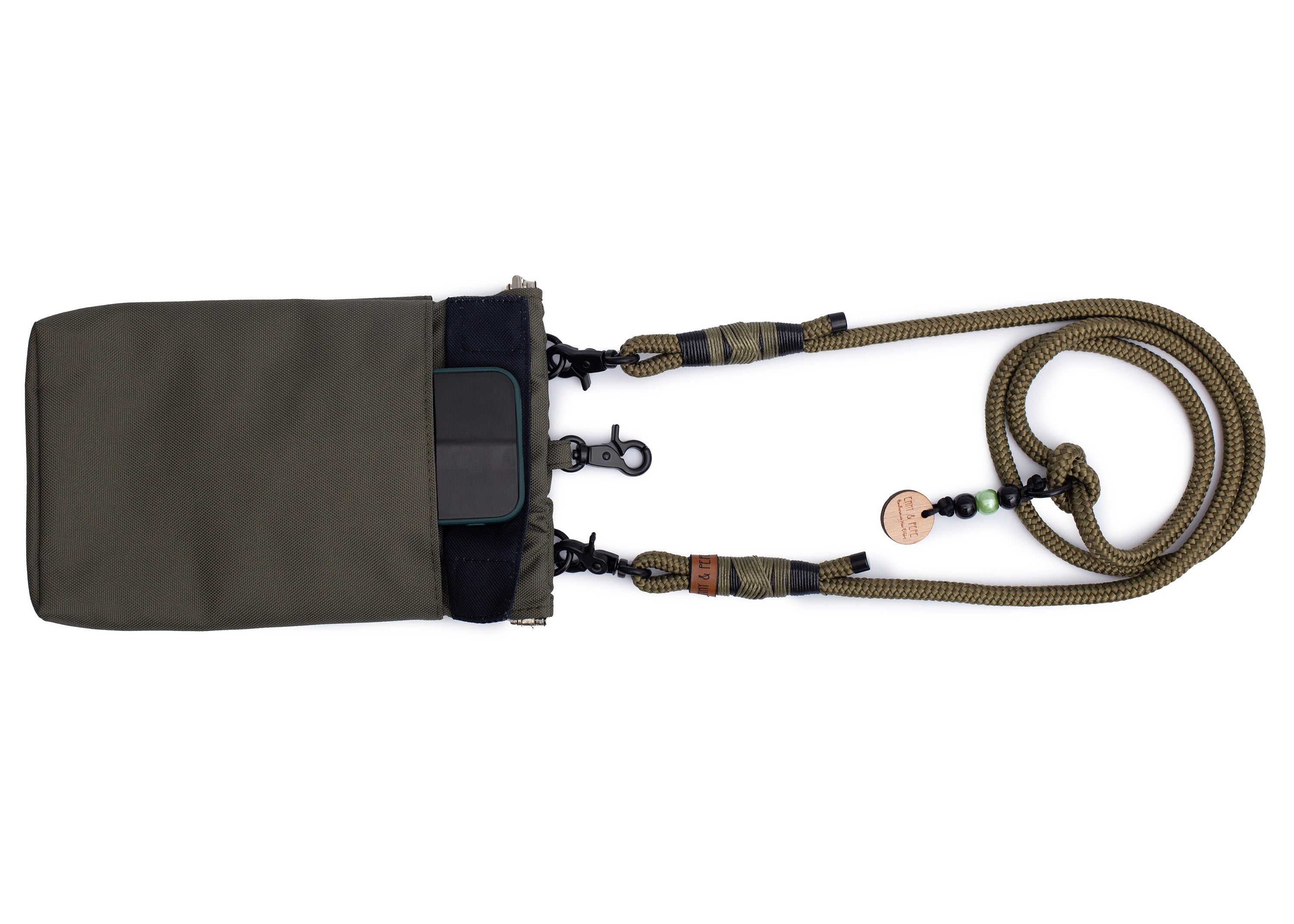 Wau-to-go Gassitasche, Modell Lothar, Grüntöne, praktischer Umhängegurt und viele Fächer