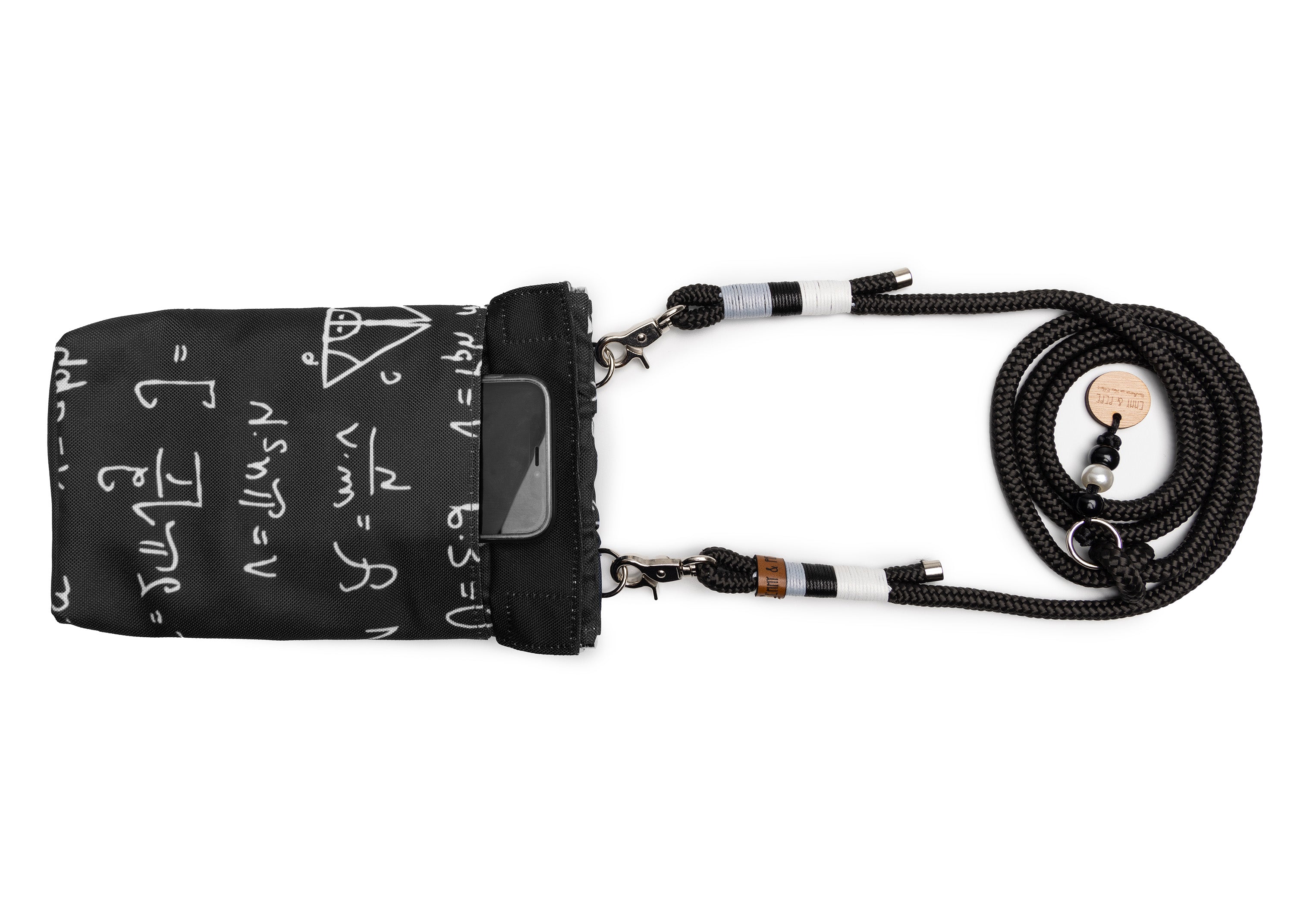 Gassitasche, Modell Wau-to-go Numbers, schwarz mit weißen Ziffern - mit praktischem Umhängegurt