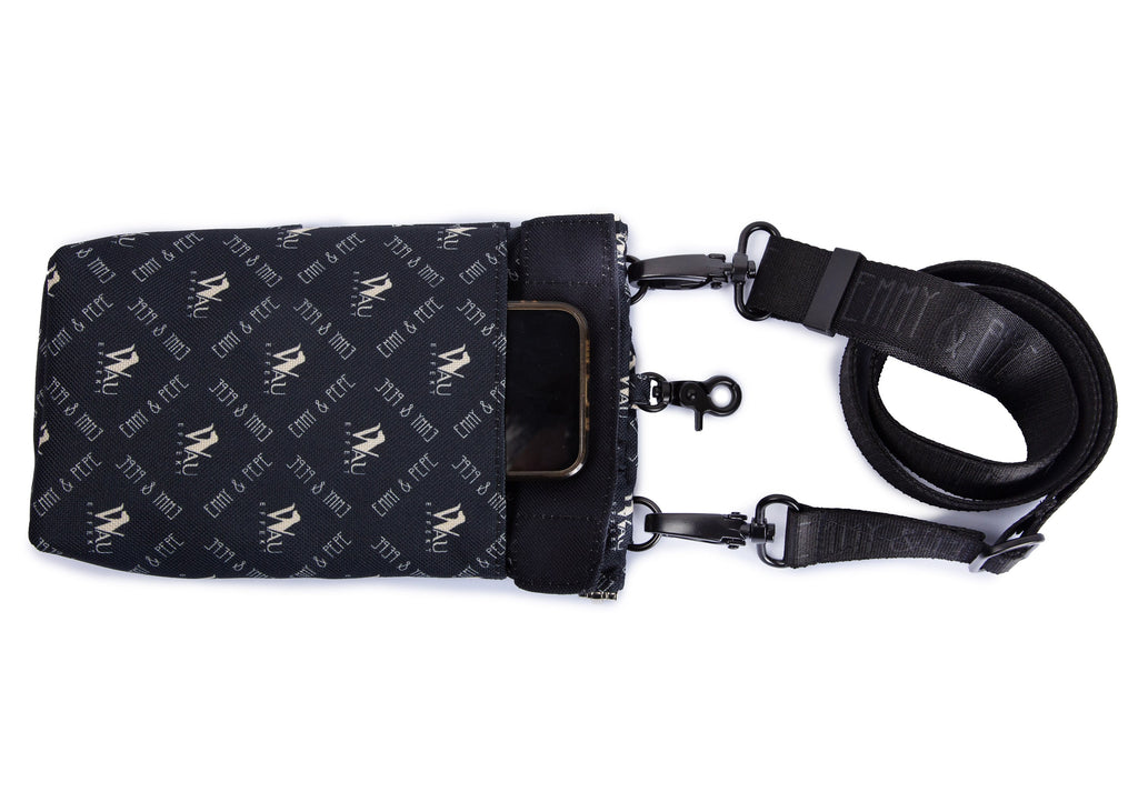 Wau-to-go Gassitasche, Modell  "Wau-Effekt" , Schwarz, mit praktischem Schultergurt