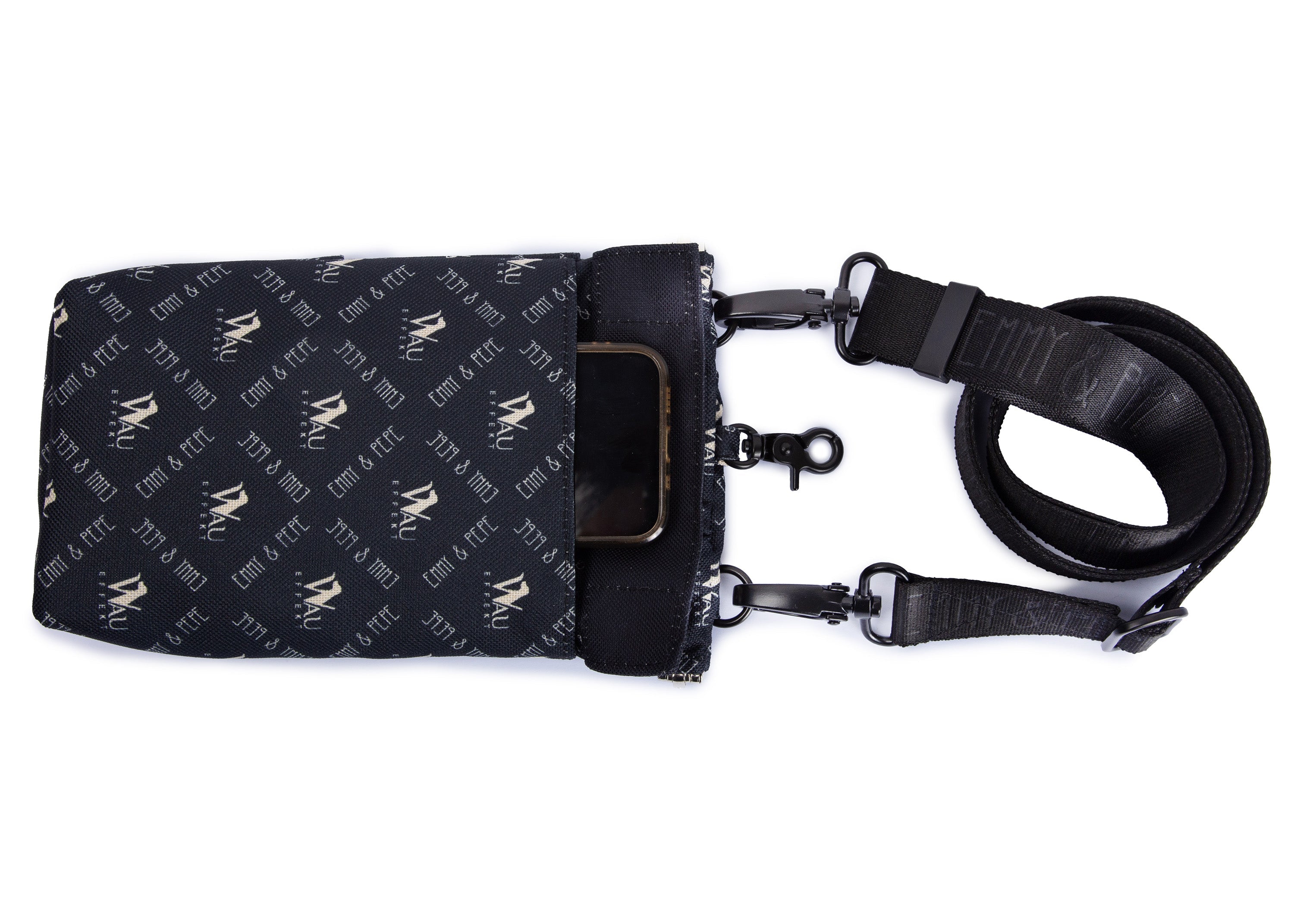 Wau-to-go Gassitasche, Modell  "Wau-Effekt" , Schwarz, mit praktischem Schultergurt