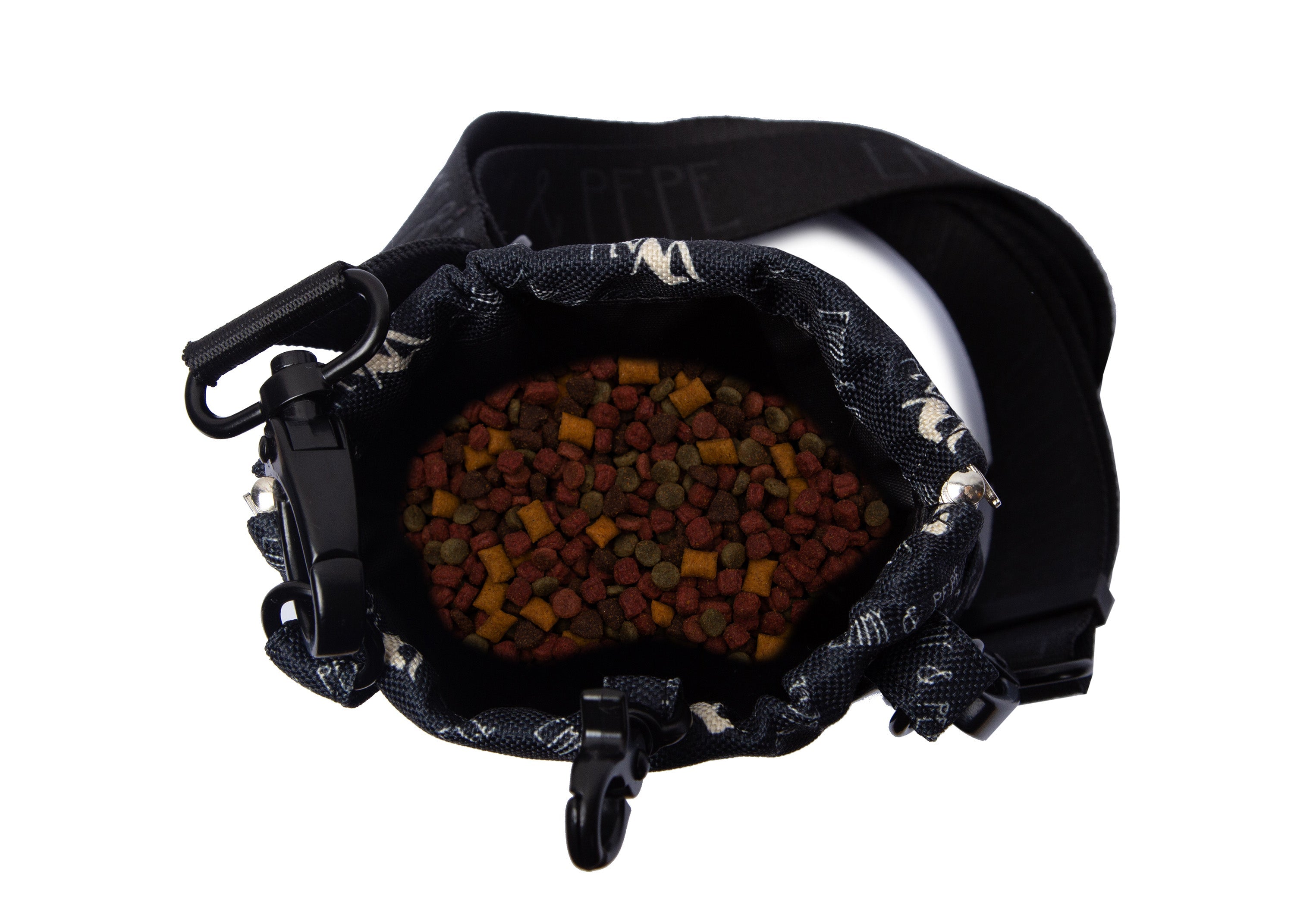 Wau-to-go Gassitasche, Modell  "Wau-Effekt", Schwarz, großes Leckerlifach