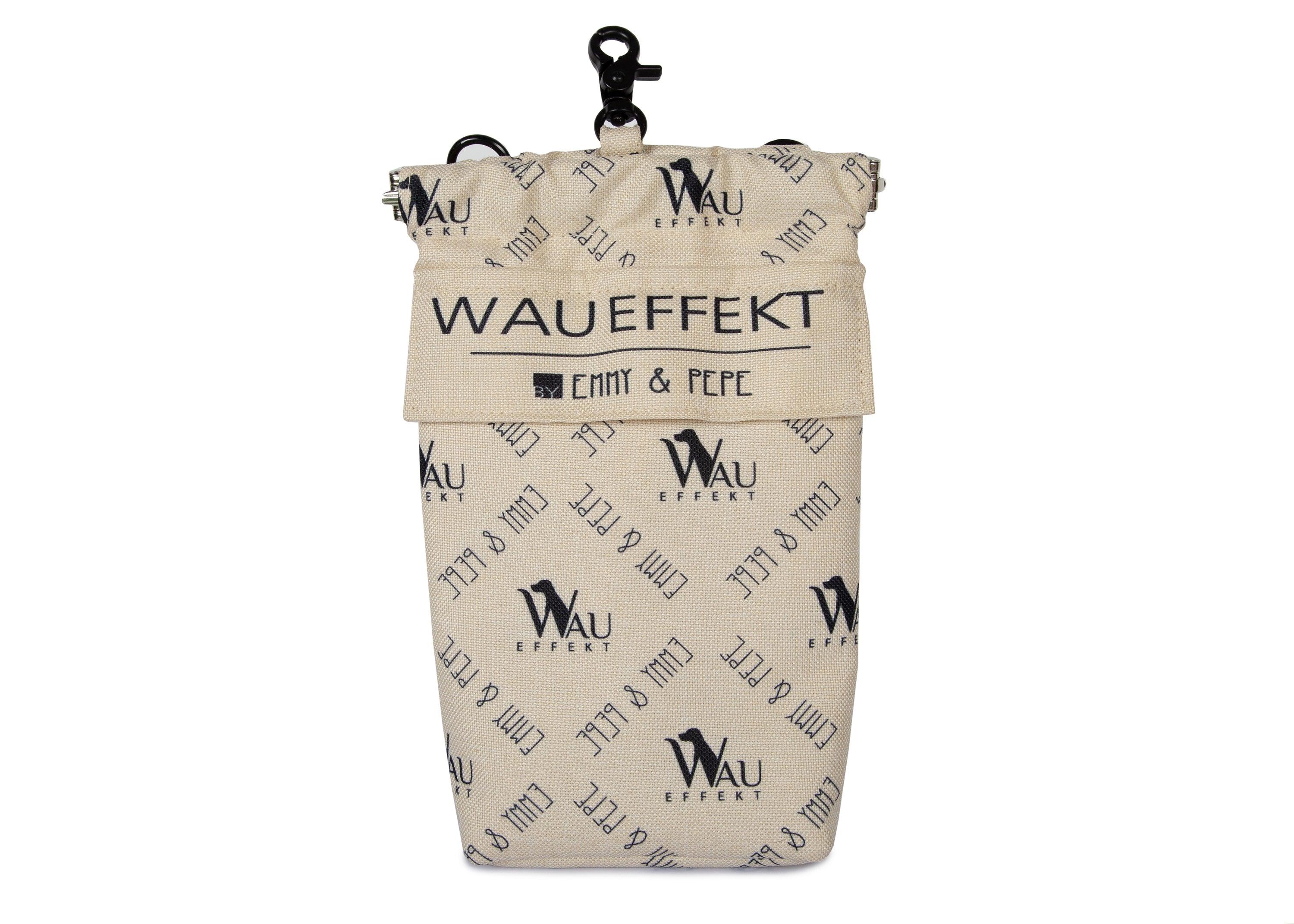 Gassitasche Wau-to-go, Modell  "Wau-Effekt" Creme mit schwarzen Logos