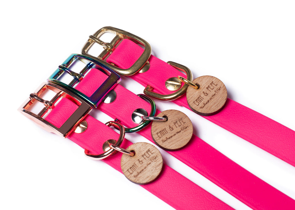 Biothane Halsband Pink