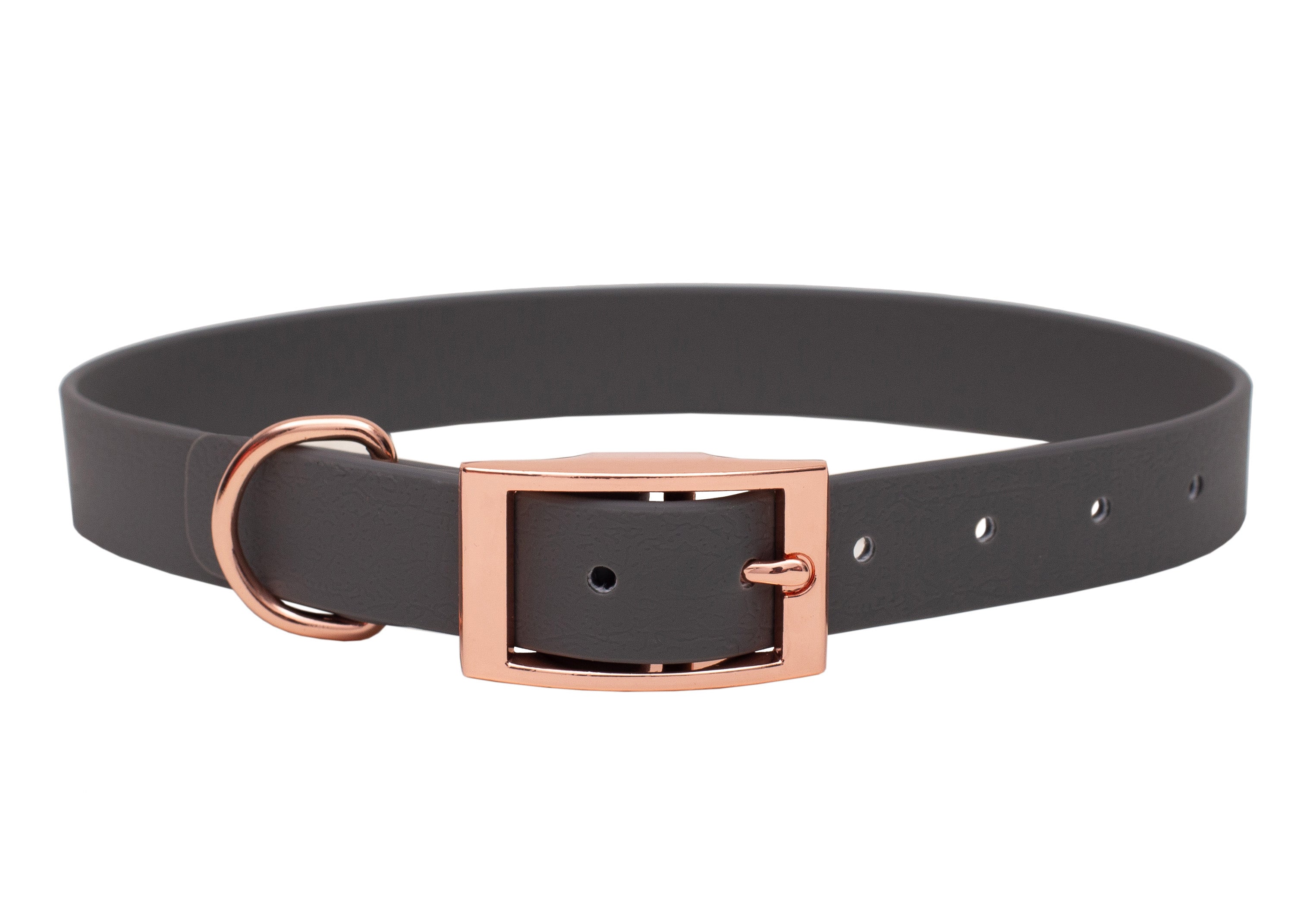 Biothane Halsband für Hunde, Modell Coffee Rosegold  - für große und kleine Hunde