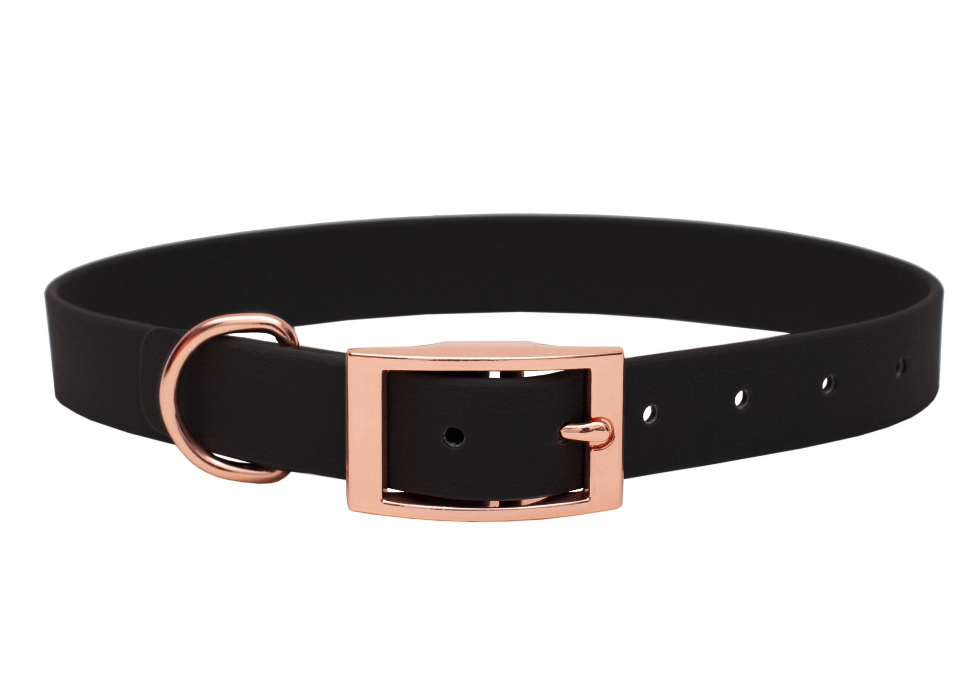 Biothane Halsband Black Rosegold / XS (20-25cm),Rosegold / S (25-33cm),Rosegold / M (33-40cm),Rosegold / L (39-49cm),Rosegold / XL (49-59cm),Rosegold / XXL (59-69cm) Black