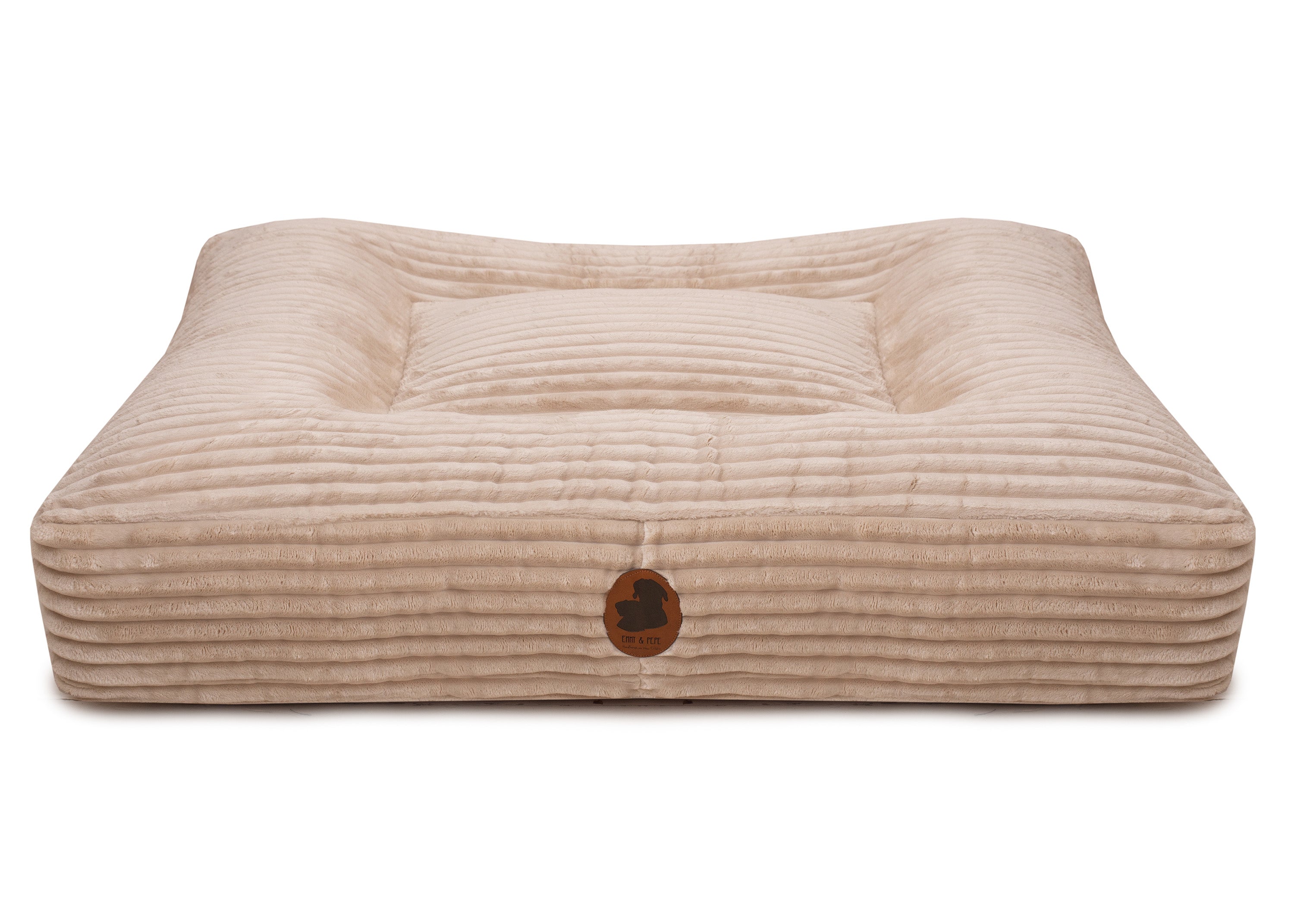 Wau-Bed orthopädisches Hundebett Kuschelcord Creme / Eckig / S (80x60cm),Creme / Eckig / M (100x80cm),Creme / Eckig / L (120x100cm),Creme / Eckig / XL (140x120cm) Tan