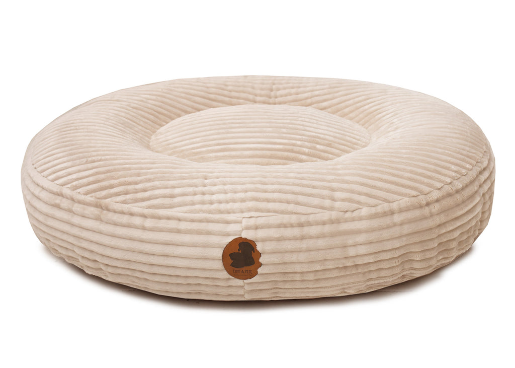 Wau-Bed orthopädisches Hundebett Kuschelcord Creme / Oval / S (80x60cm),Creme / Oval / M (100x80cm),Creme / Oval / L (120x100cm),Creme / Oval / XL (140x120cm) Gray