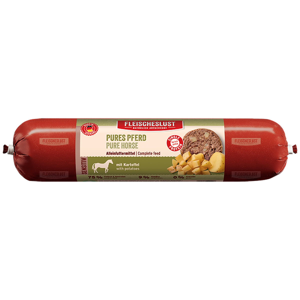 Fleischeslust Pures Pferd mit Kartoffel