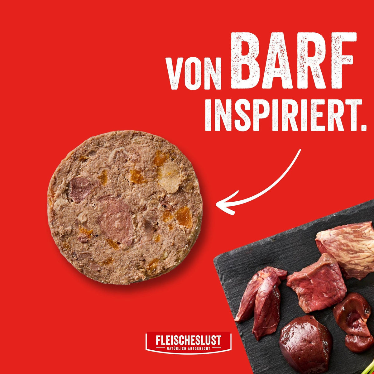 Fleischeslust Zartes Rind (+Karotte, Hagebutte & Kürbiskernen)