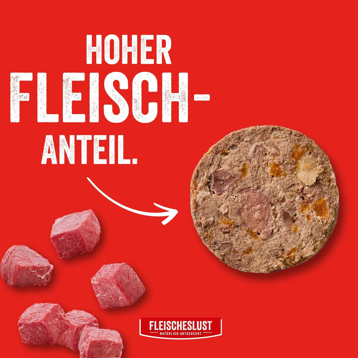 Fleischeslust Zartes Rind (+Karotte, Hagebutte & Kürbiskernen)