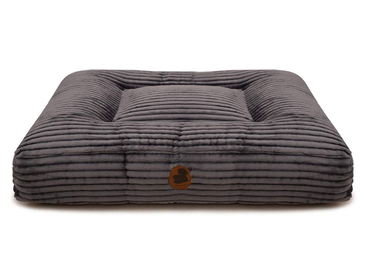 Wechselbezug für orthopädisches Hundebett Kuschelcord Dark Grey / Eckig / S (80x60cm),Dark Grey / Eckig / M (100x80cm),Dark Grey / Eckig / L (120x100cm),Dark Grey / Eckig / XL (140x120cm) Dark Slate Gray