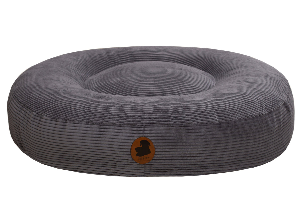 Wau-Bed orthopädisches Hundebett Cord Dark Grey / Oval /