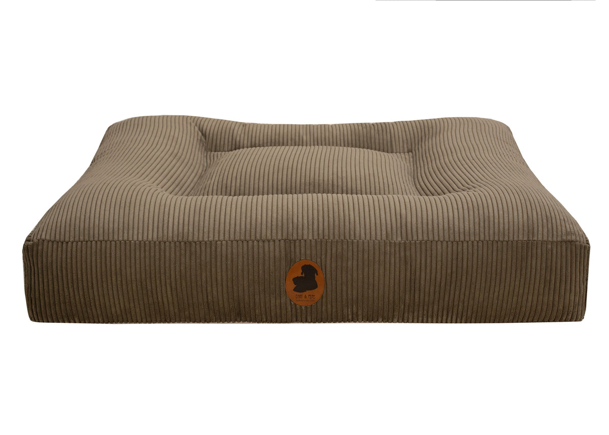 Wechselbezug für orthopädisches Hundebett Cord Olive / Eckig / S (80x60cm),Olive / Eckig / M (100x80cm),Olive / Eckig / L (120x100cm),Olive / Eckig / XL (140x120cm) Dim Gray