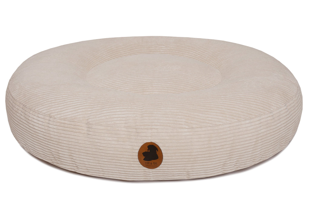Wau-Bed orthopädisches Hundebett Cord Creme / Oval