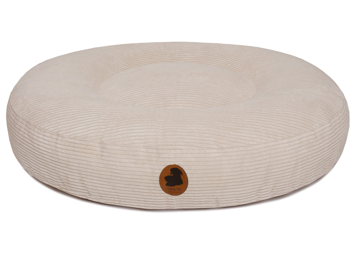 Wau-Bed orthopädisches Hundebett Cord Creme / Oval