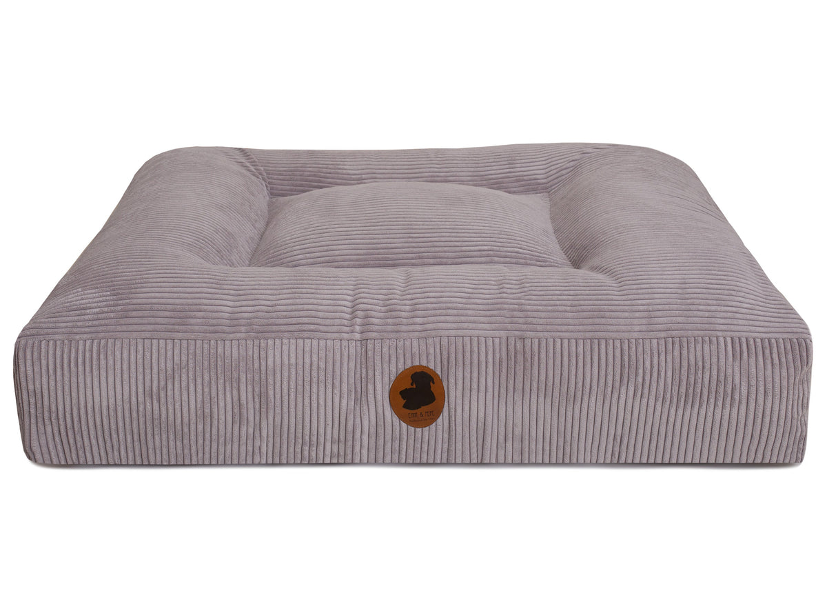 Wechselbezug für orthopädisches Hundebett Cord Light Grey / Eckig / S (80x60cm),Light Grey / Eckig / M (100x80cm),Light Grey / Eckig / L (120x100cm),Light Grey / Eckig / XL (140x120cm) Light Slate Gray